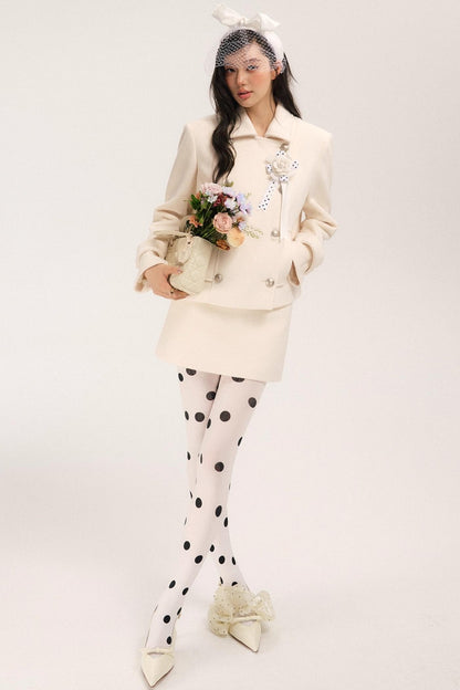 Flight Diary Woolen Jacket & Skirt Set-Up