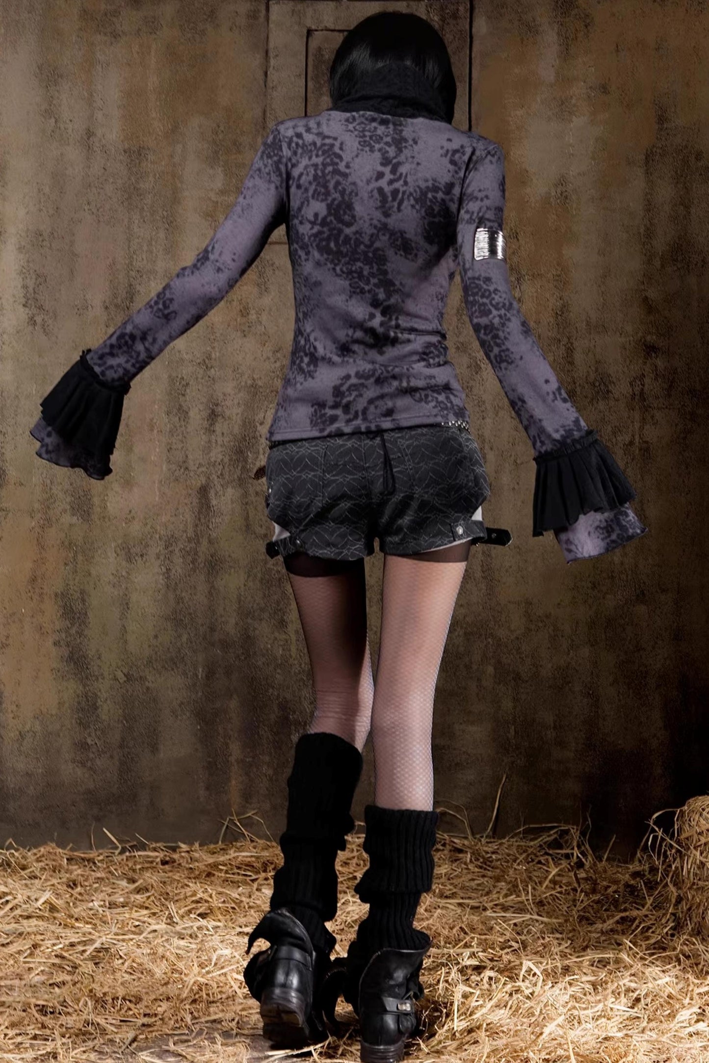 Retro Color-Block Knit Top