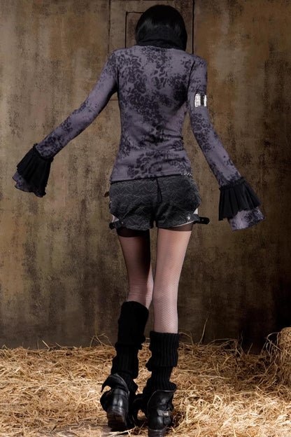 Retro Color-Block Knit Top