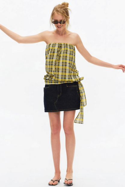 Lightweight Striped Tie-Front Top