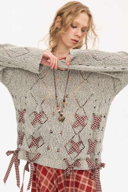Strappy Quilted Hollow Sweater