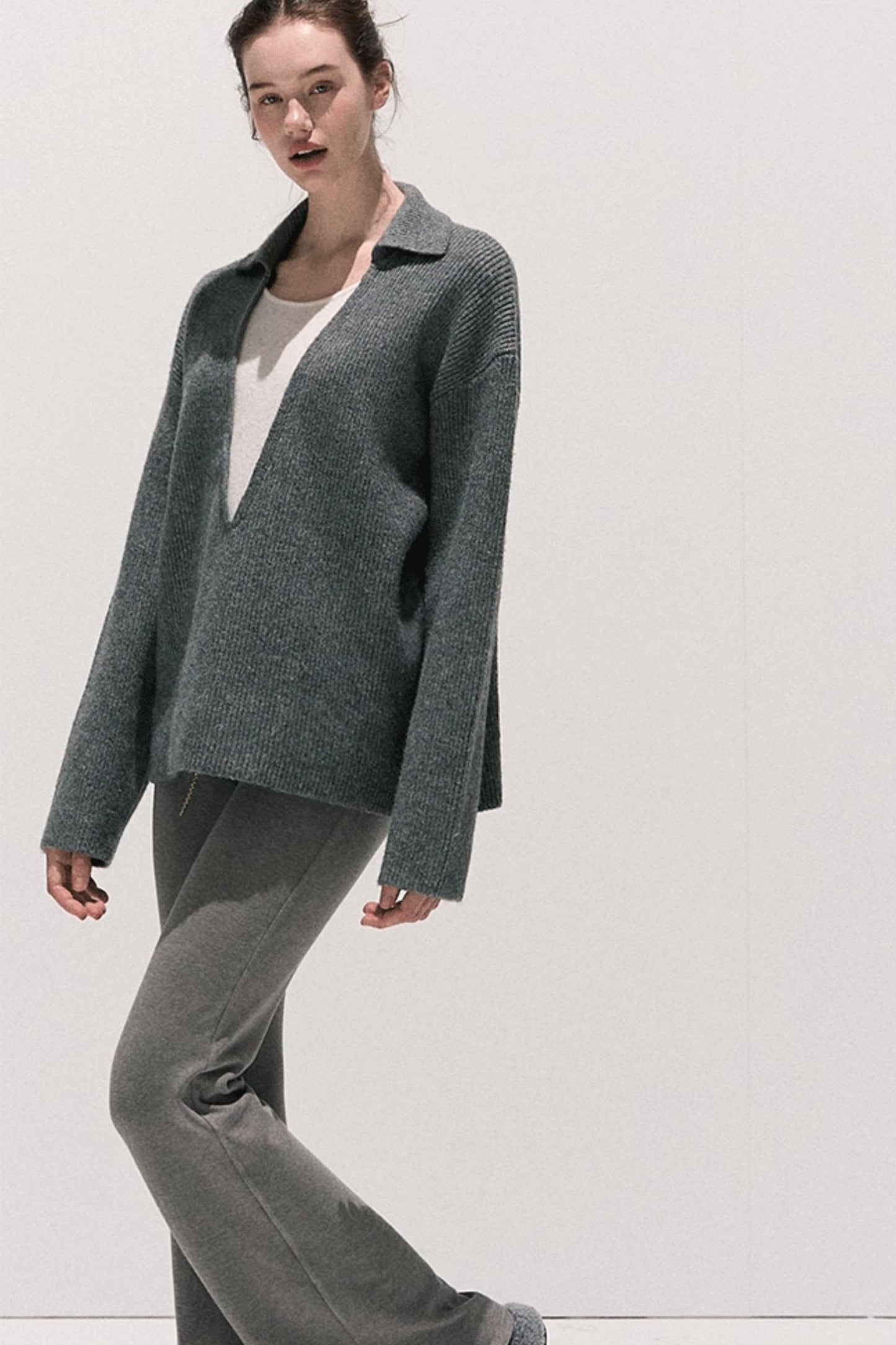 Soft Crewneck Knitwear Trouser Set-Up