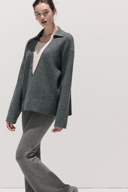 Soft Crewneck Knitwear Trouser Set-Up