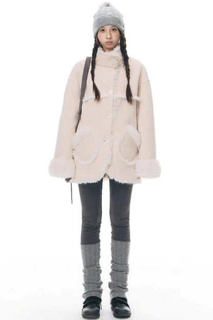 Reversible Polka Dot Fur Coat