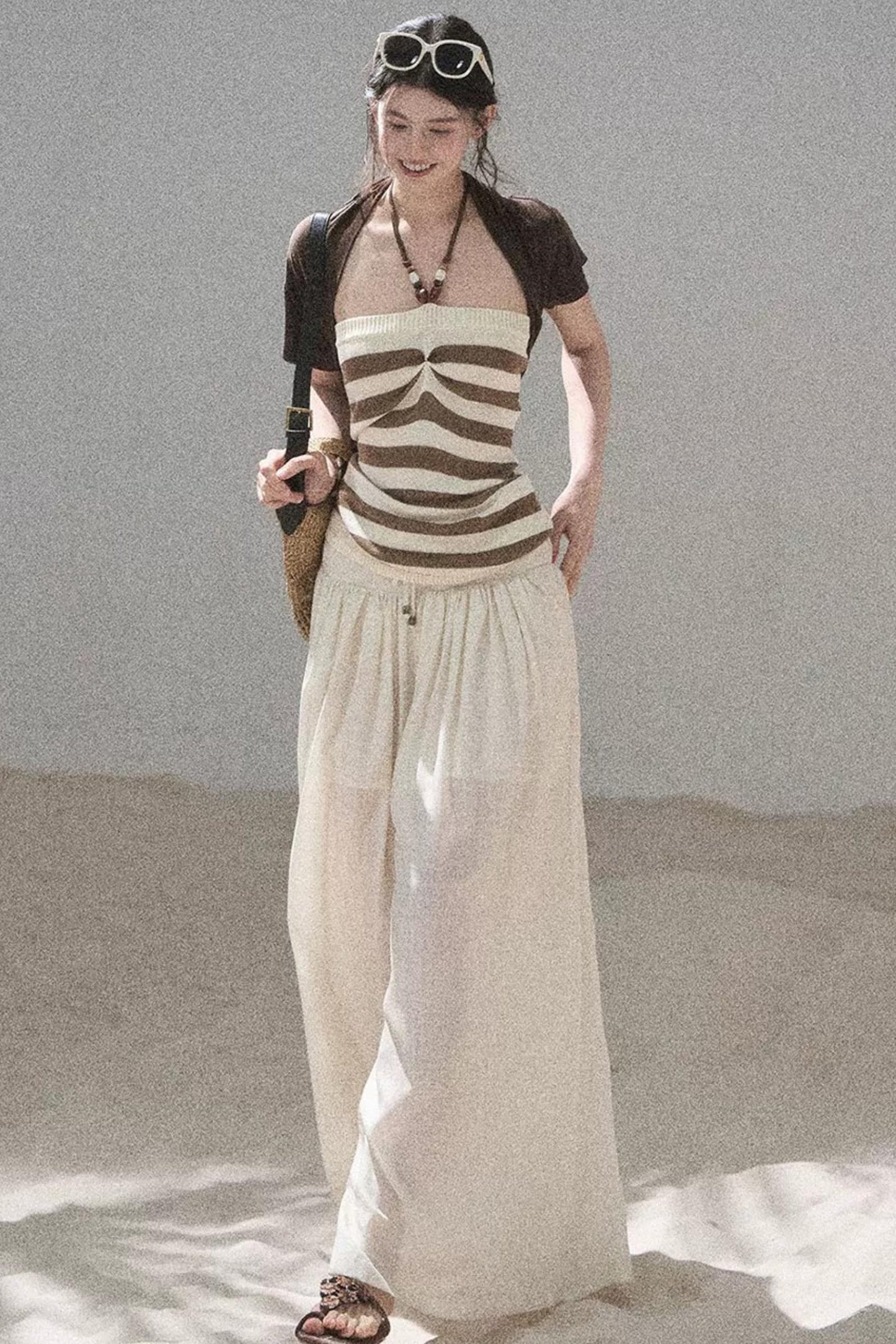 Flowing Twilight Striped Top Set