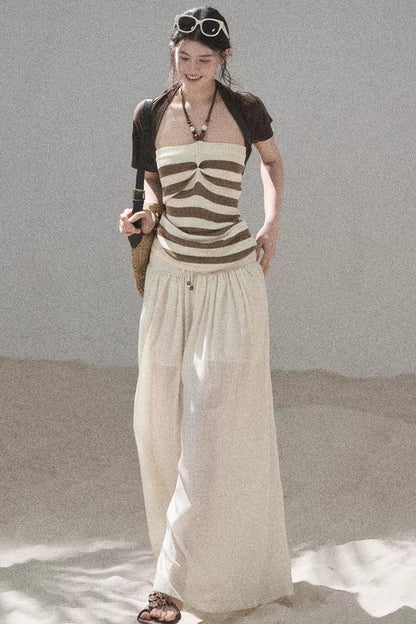 Flowing Twilight Striped Top Set