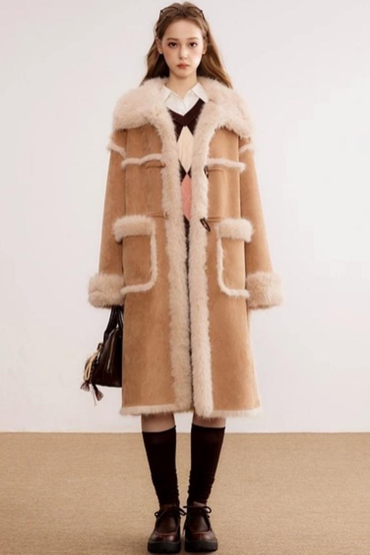 Suede Warm and Thickened Fur Coat