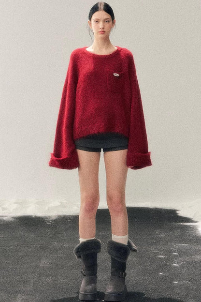Winter Mohair Red Sweater