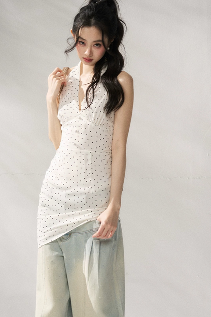 Vestido ajustado de lunares