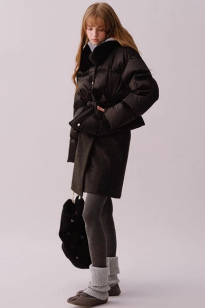 Heavy Woolen Patchwork Skirt