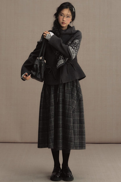 Rime Snow Jacquard Shawl Coat