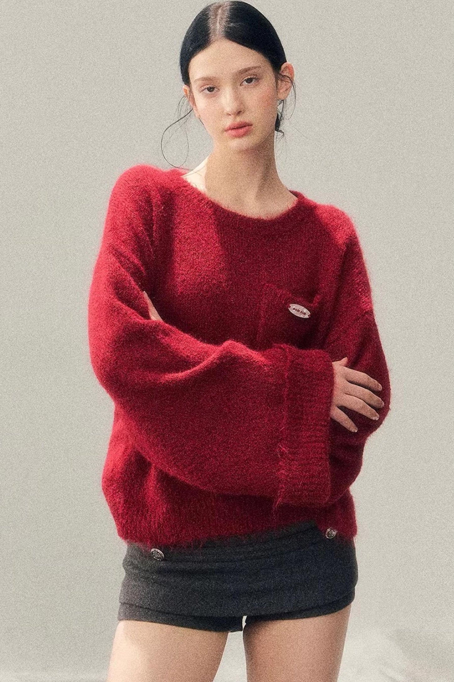 Woolen A-Line Skirt Pants