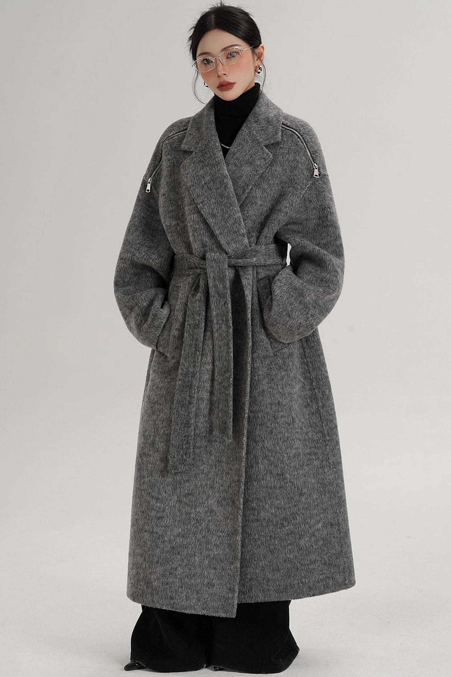 Elegant Shoulder Wool Coat