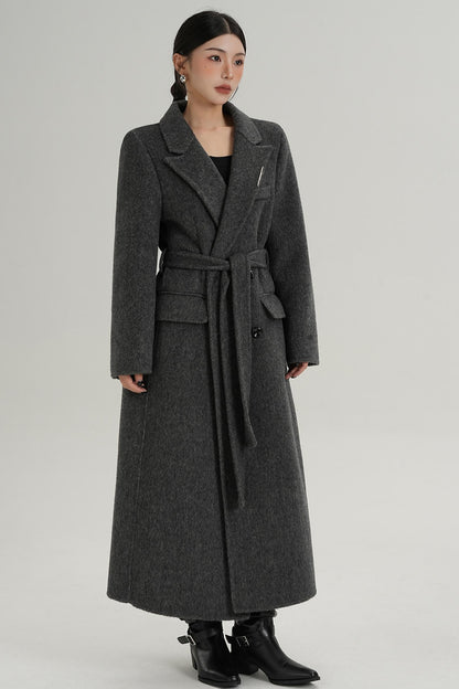 Wool Elegance Long Trench Coat