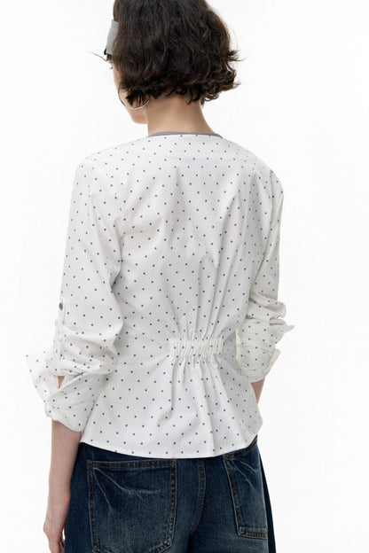 Slimming Retro Polka Dot Shirt