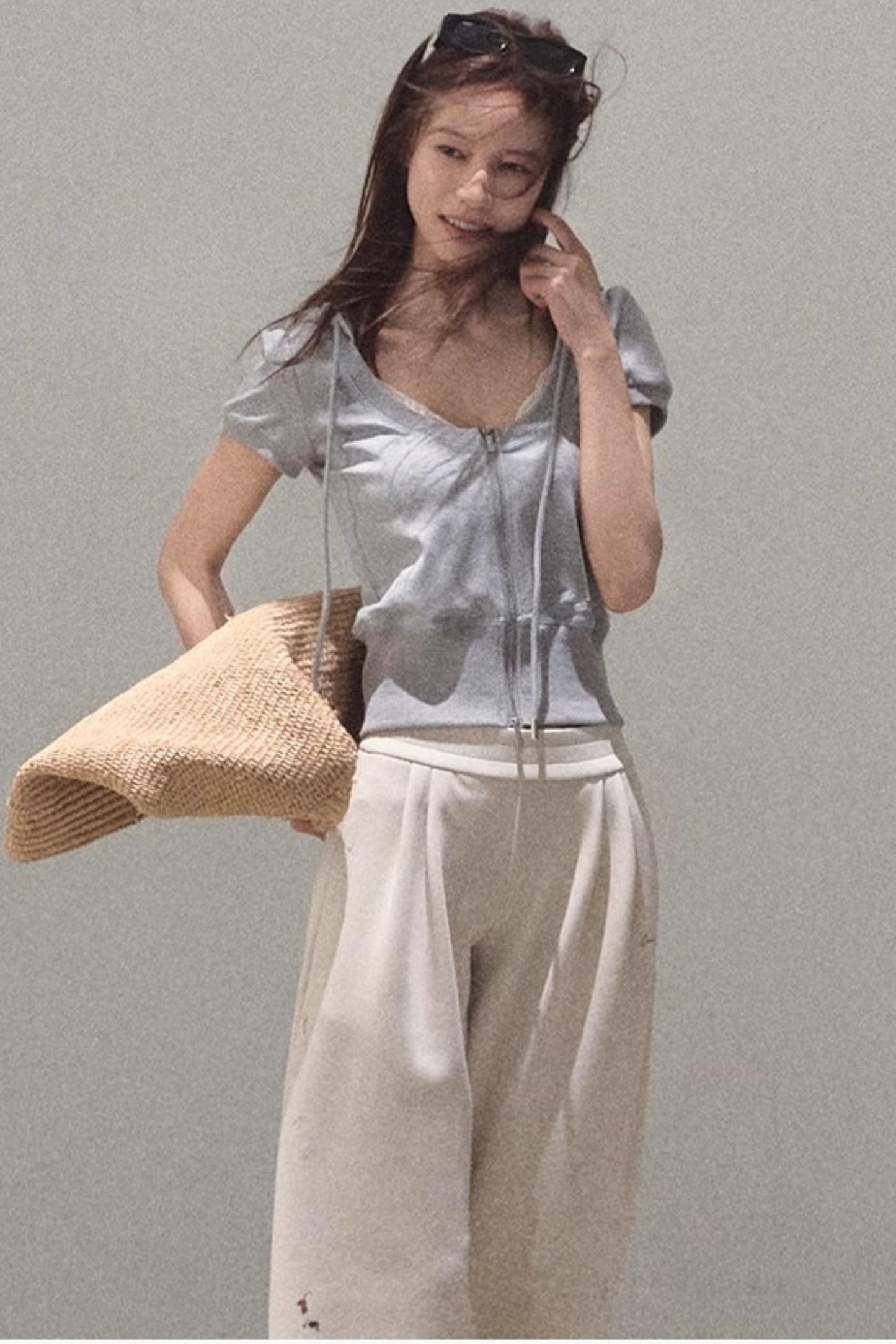 Color Block U-Neck Hooded Cardigan