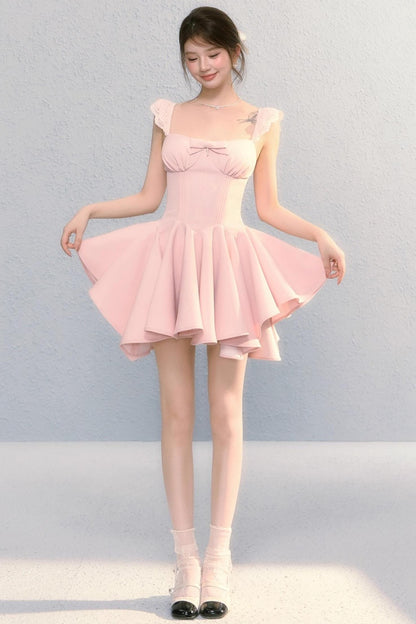 Golden Bow A-Line Dress