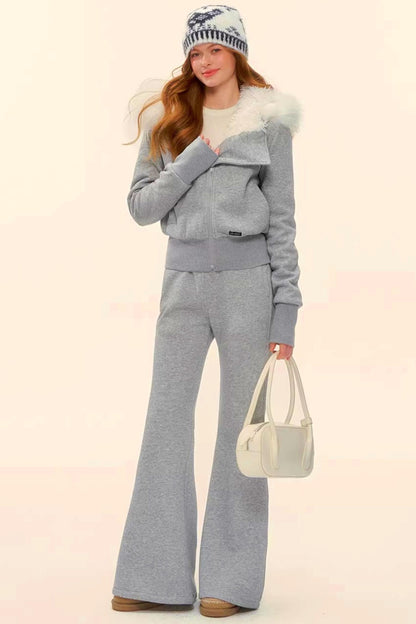 Retro Fleece Hooded Jacket Set-Up