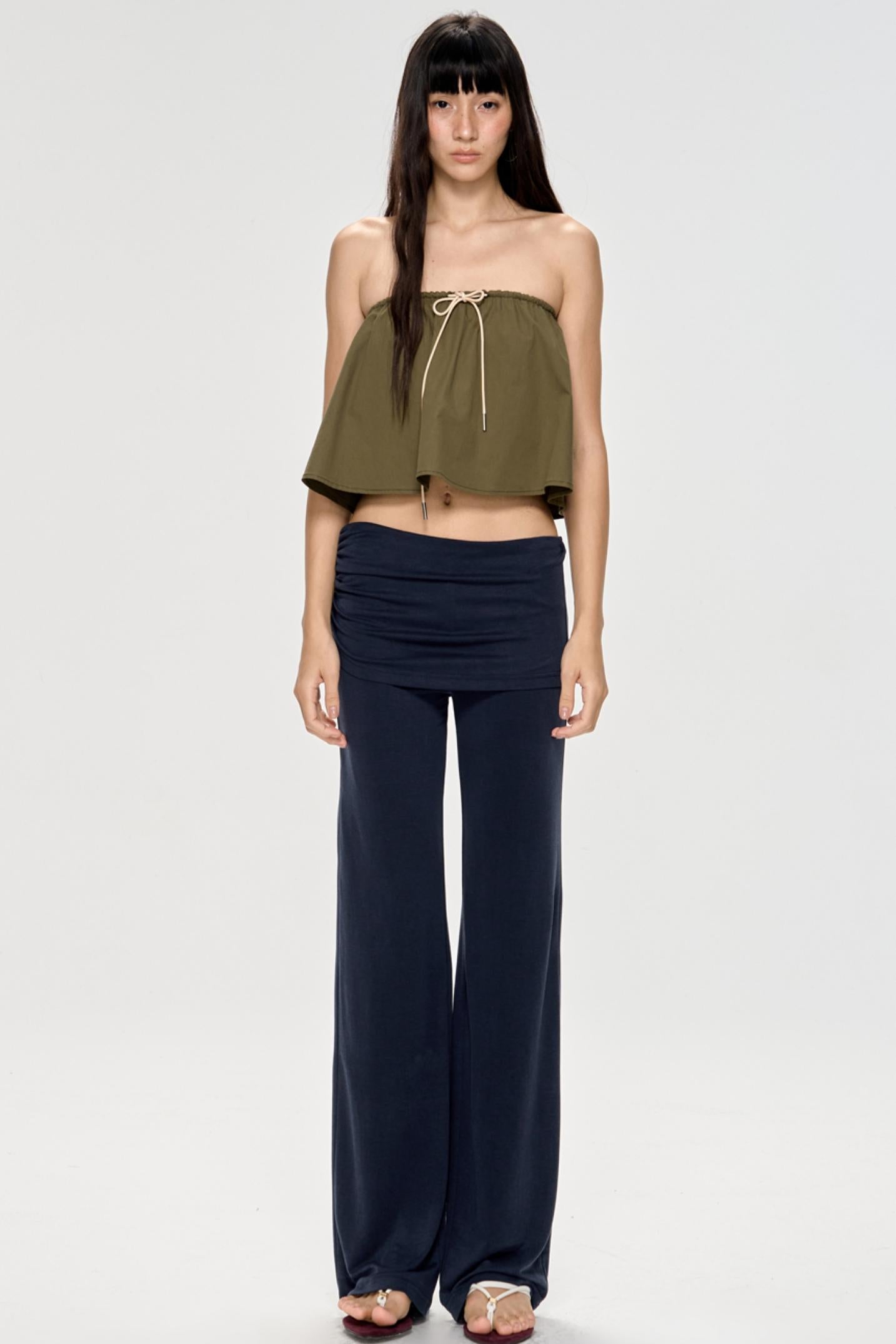 Bright Blue Backless Plunge Top