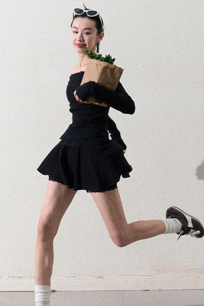 Elegant One-Shoulder Tops Set-Up