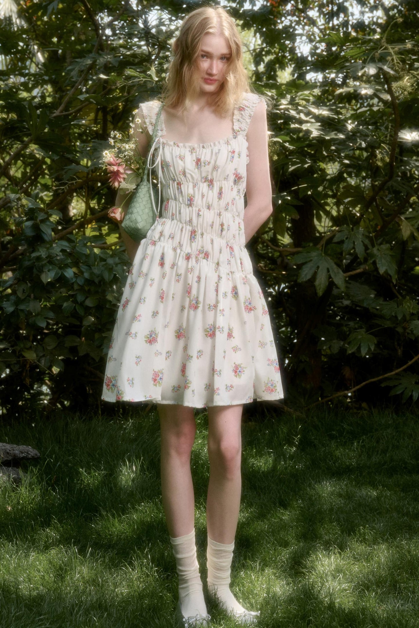 Vintage Floral Halter Dress