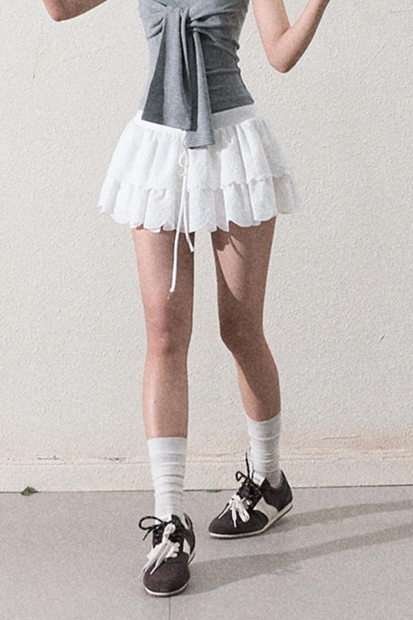 Elegant Layered Lace Skirt