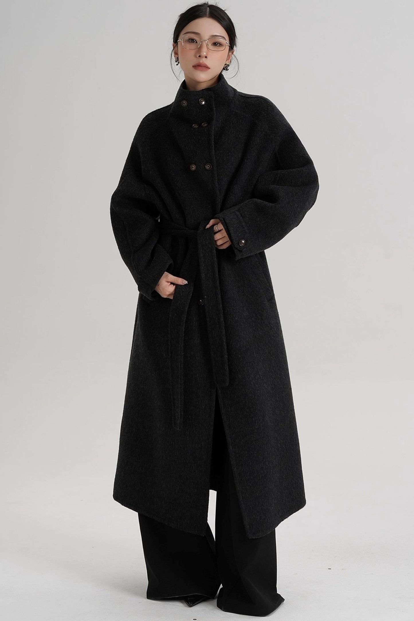 High Neck Wool Coat