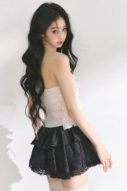 Floral Lace Bustier Skirt