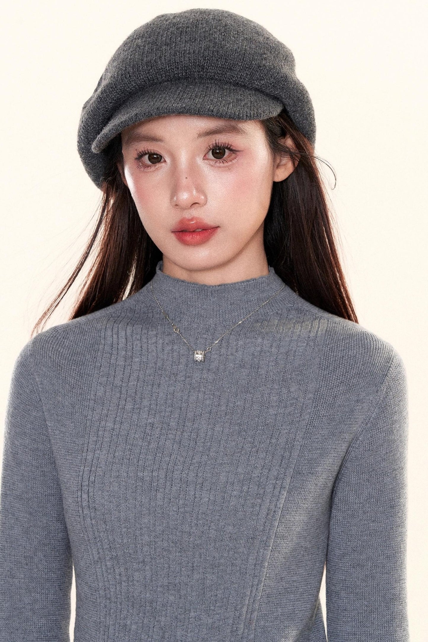 Ribbed Waist-Cinching Knit Sweater