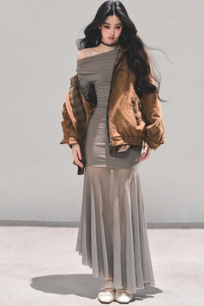 Slim-Fit Autumn Dress