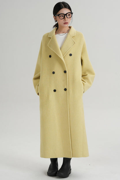With Suit Collar Long Woolen Coat