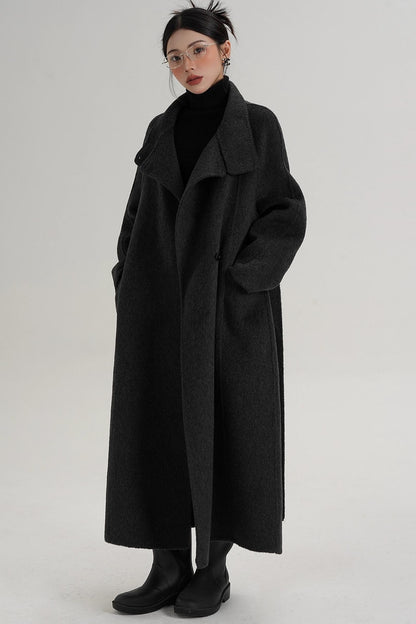 Turtleneck Long Wool Coat