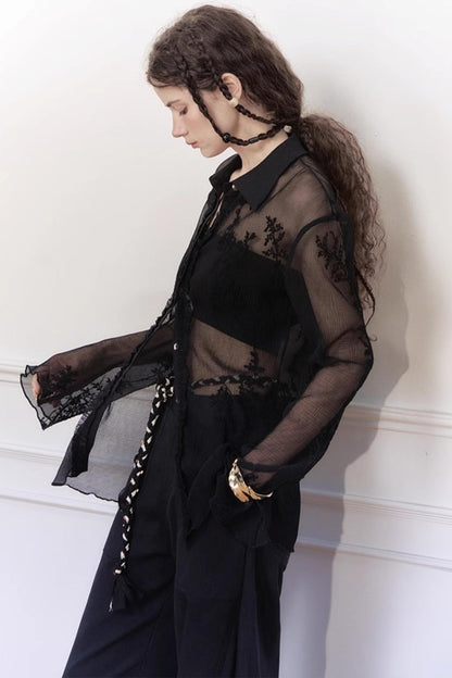 French Lace Long Sleeve Shirt