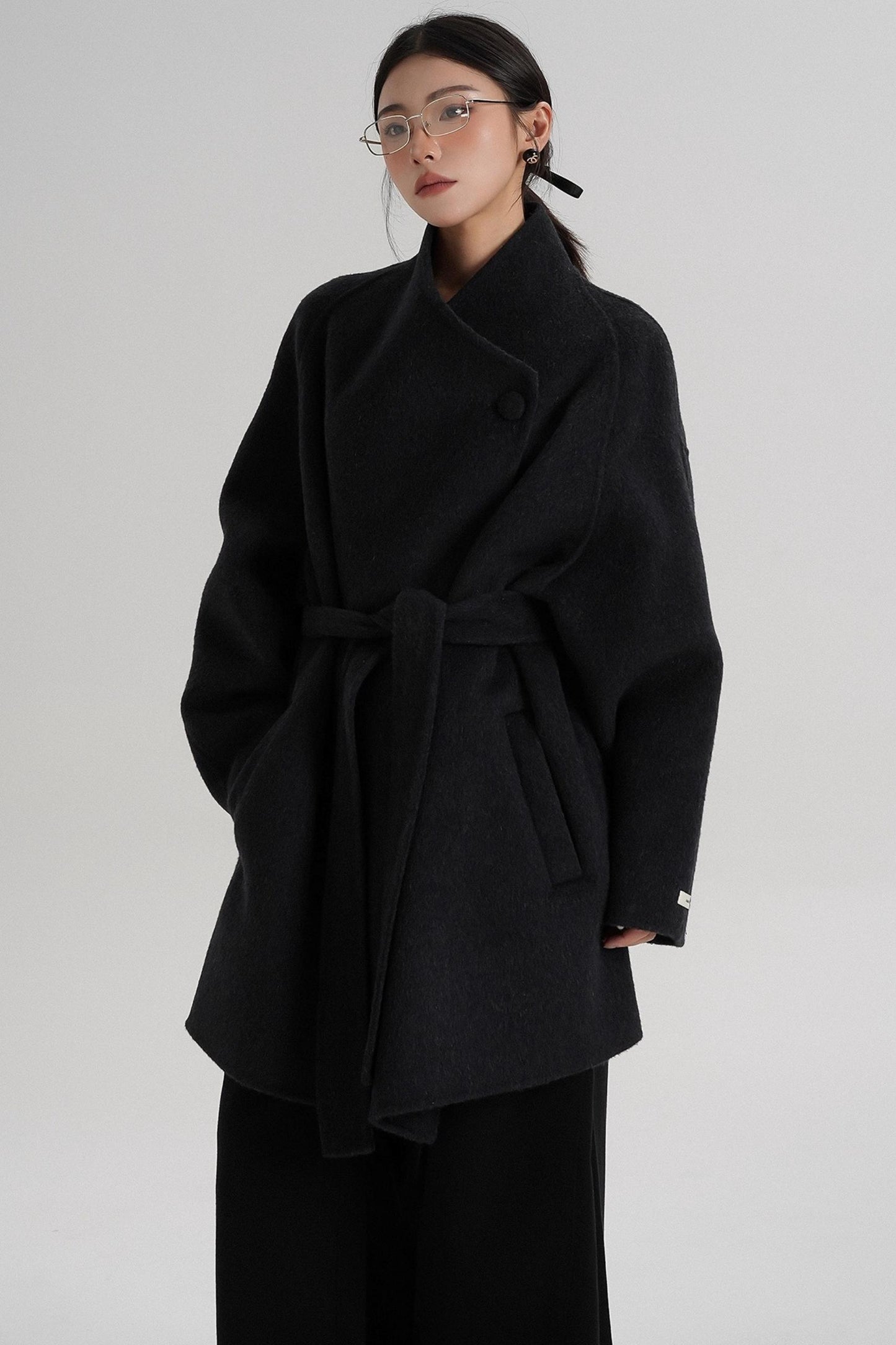Cross-Body Wool Coat