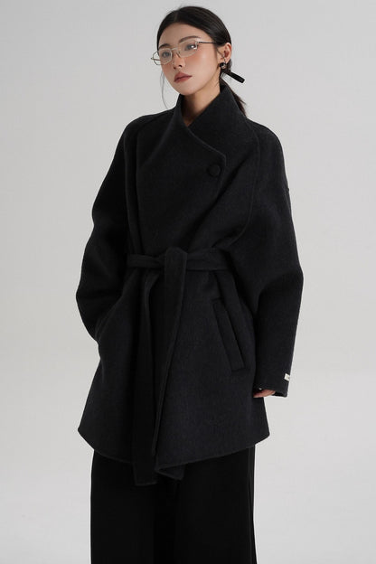 Cross-Body Wool Coat
