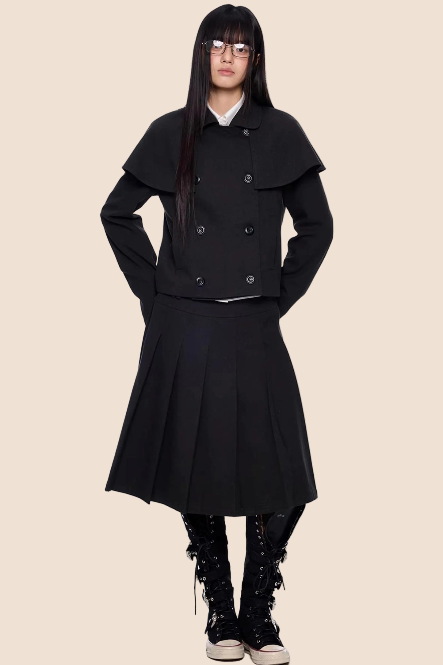 Doppelreihiger Cape-Mantel