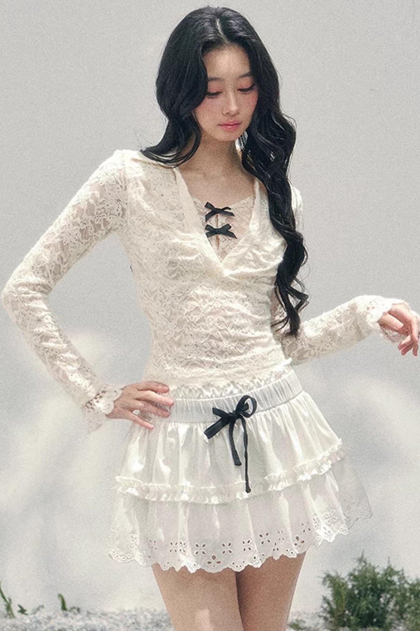 Blurred Focus Lace Top