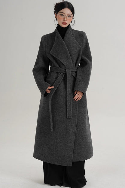 Elegant Wool Bathrobe Coat