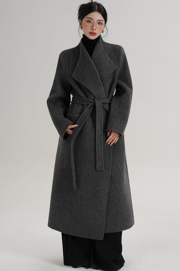 Elegant Wool Bathrobe Coat