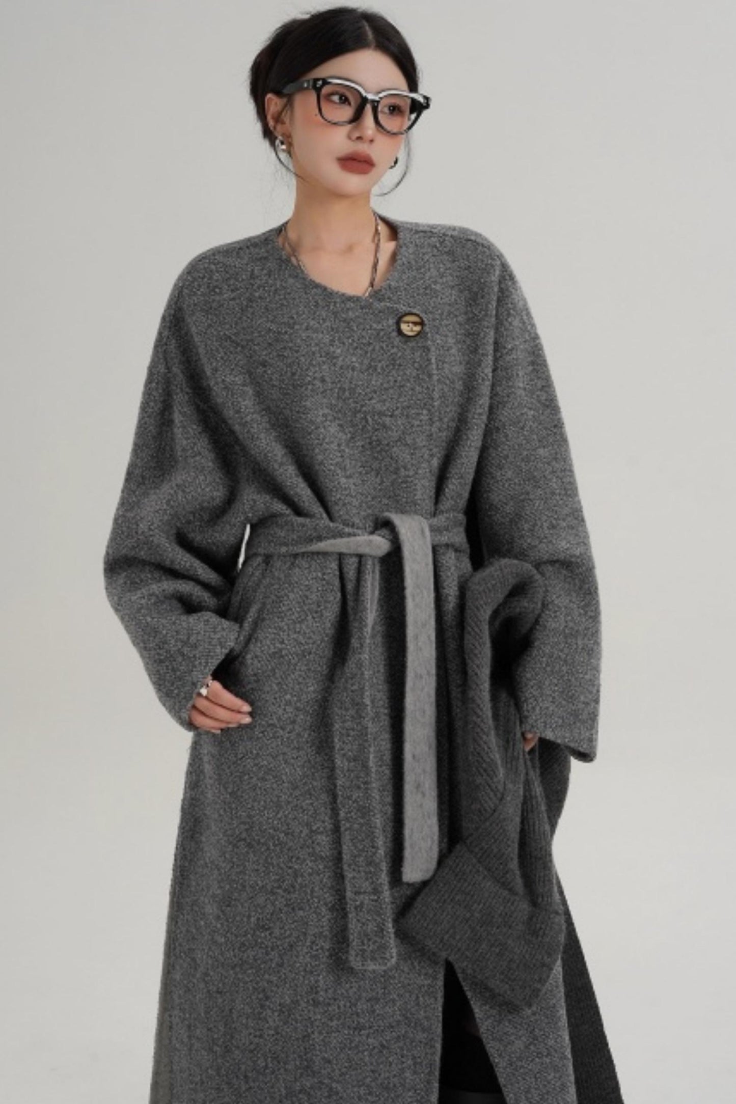 Hooded Double-Sided Wool Coat