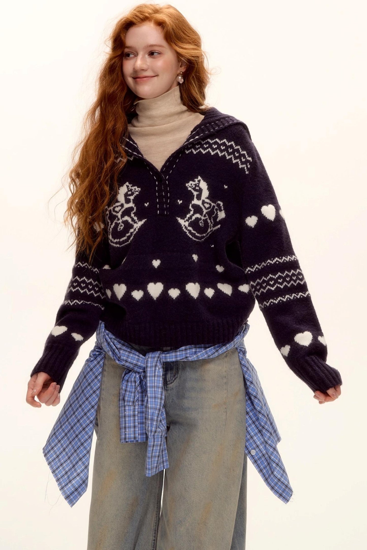 Wool-Blend Turtleneck Top