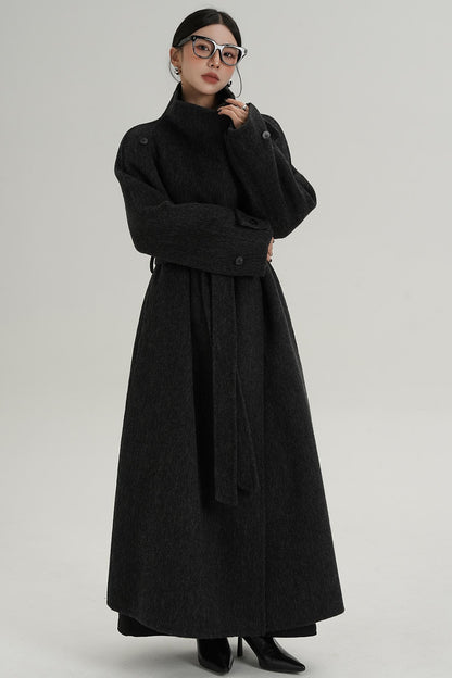 Stand-Up Wool Coat