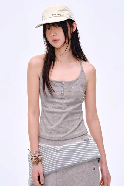 Retro U-Neck Slim-Fit Top