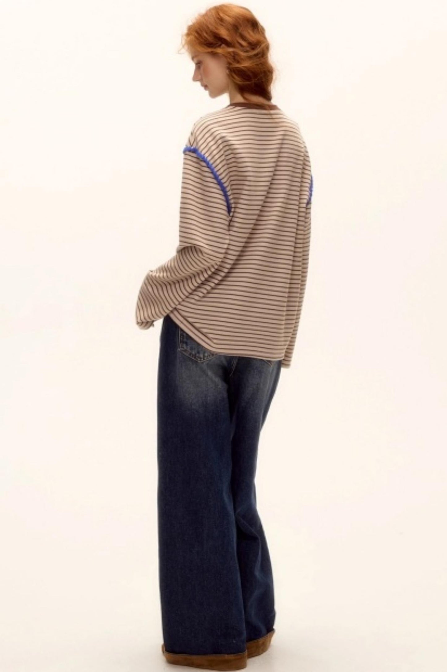 Suede Patchwork Denim Pants