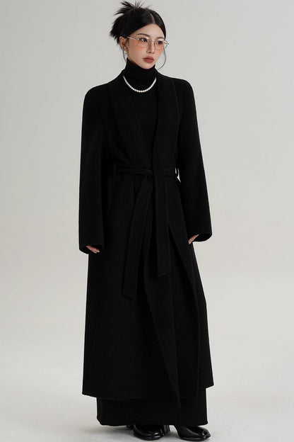 Elegant Double-Sided Long Wool Coat