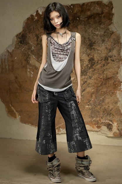 Punk Dark Flared Pants