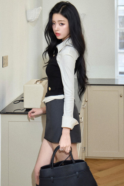 Elegant Color-Blocking Top