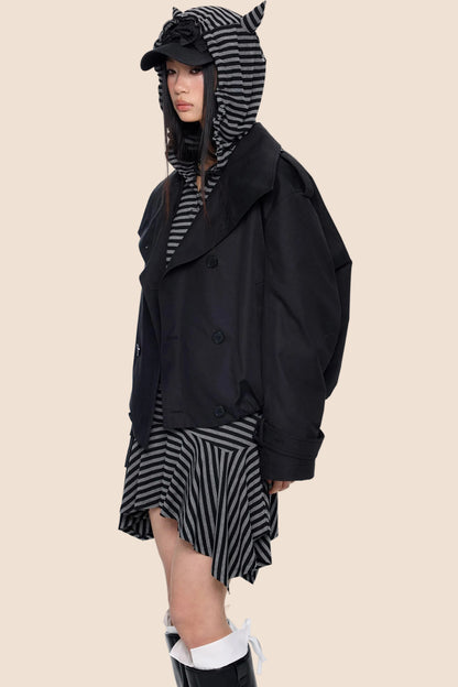 Double-Breasted Retro Trench Coat