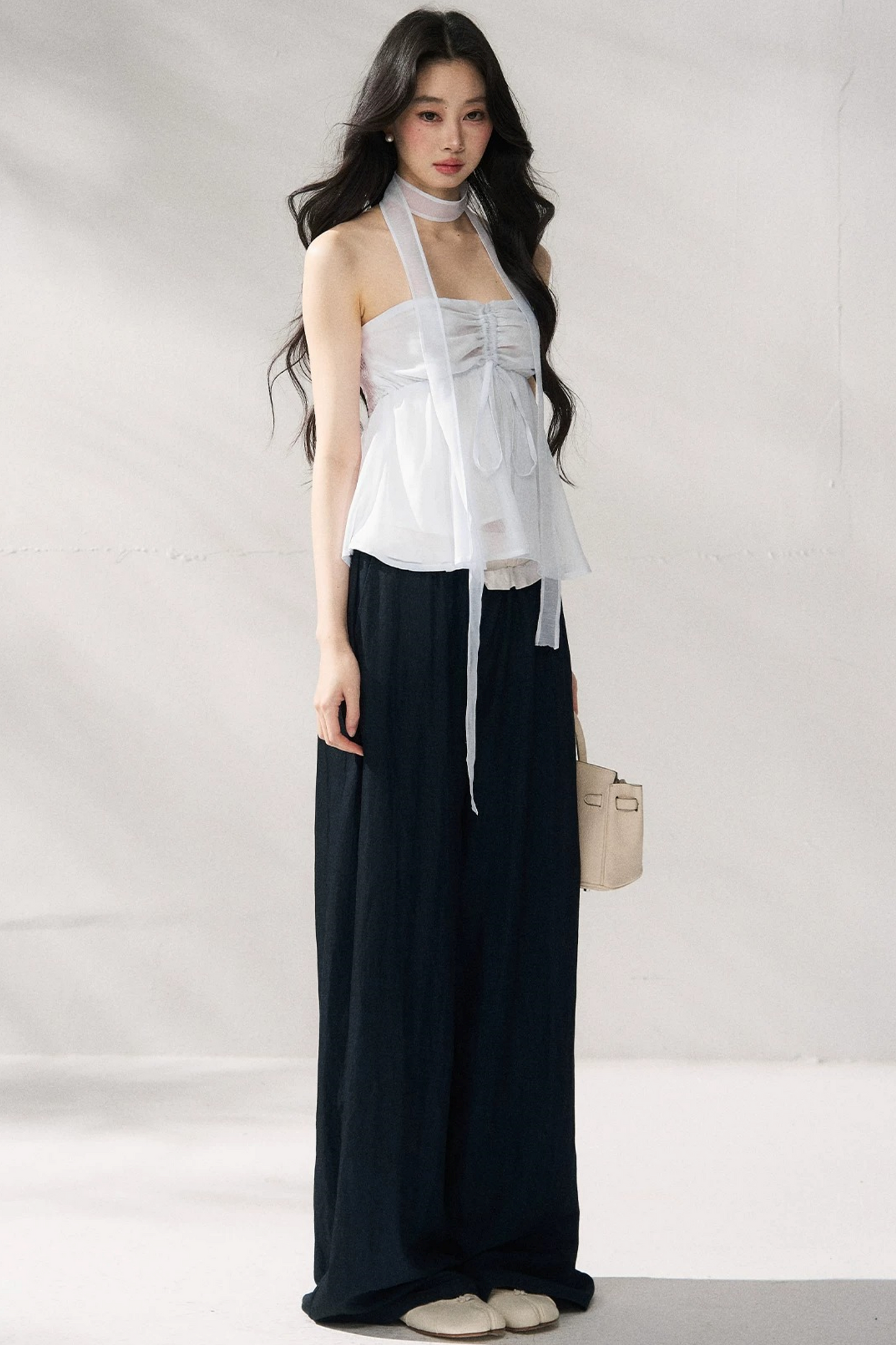 Two-Tone Halter Tube Top