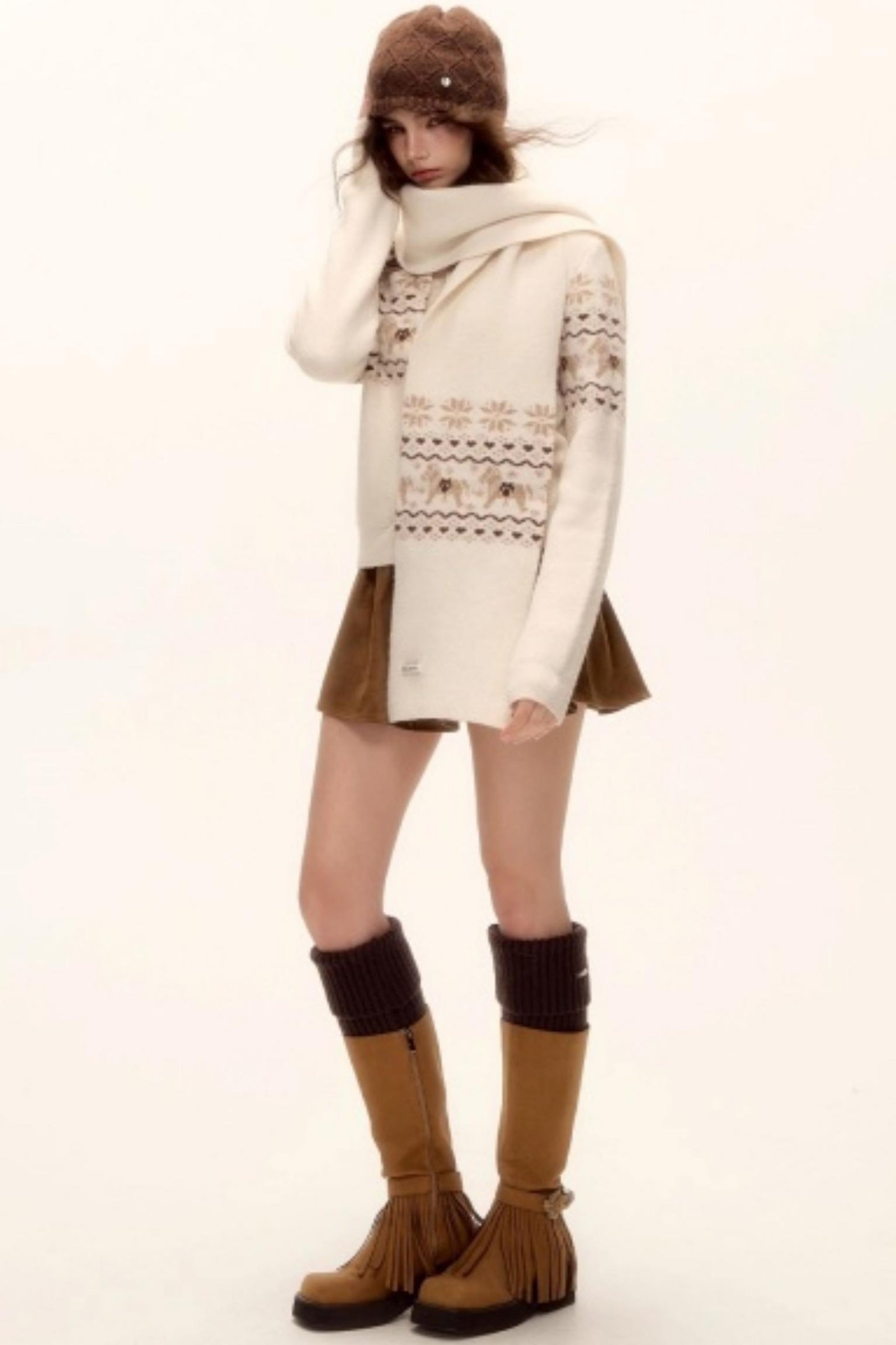 Fair Isle Wool Cardigan Set-Up